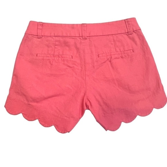 J by J. Crew Factory Scalloped Hem Shorts Flat Front Coral Orange Women's Sz 00 - Picture 2 of 10